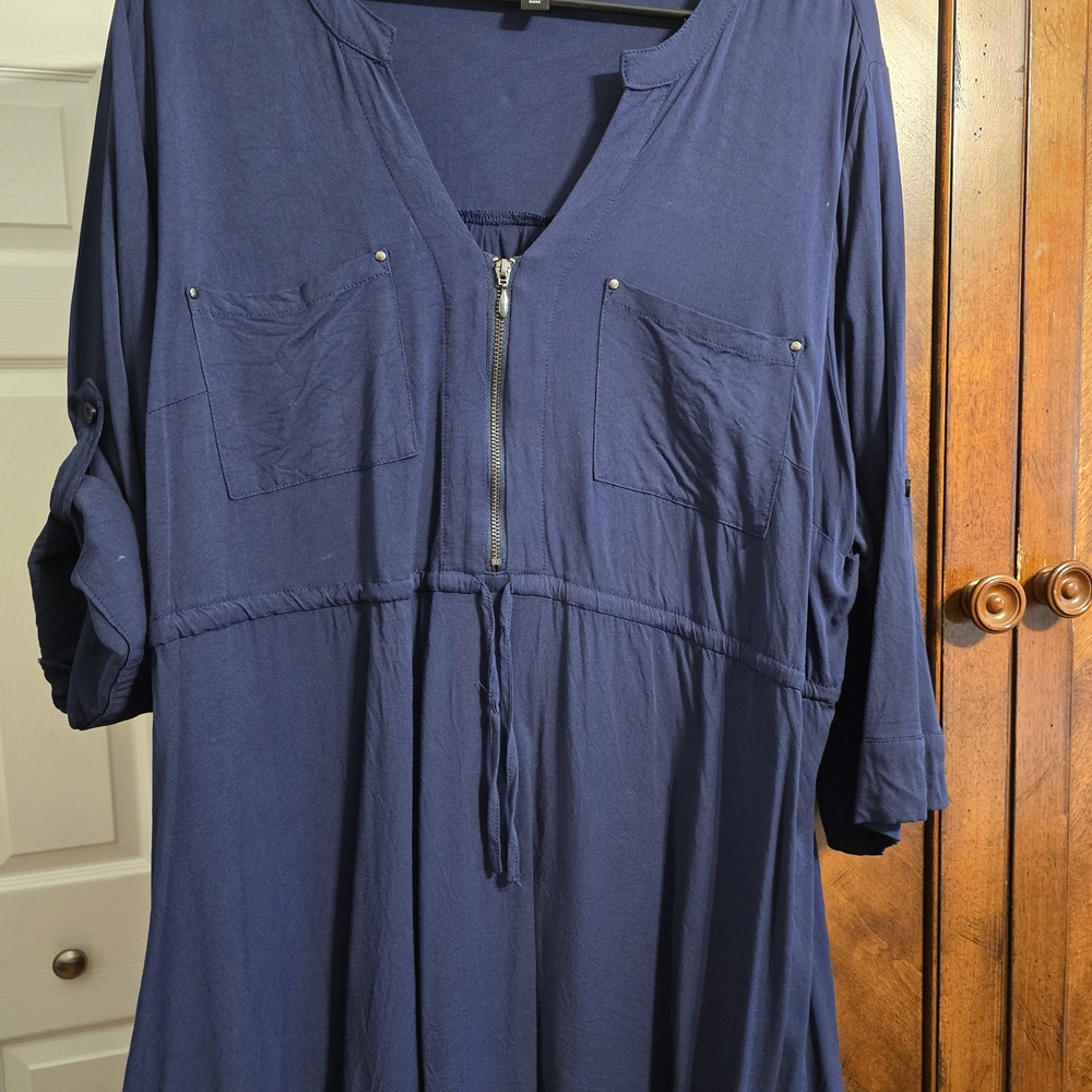 Torrid Navy Blue Tunic with Zipper